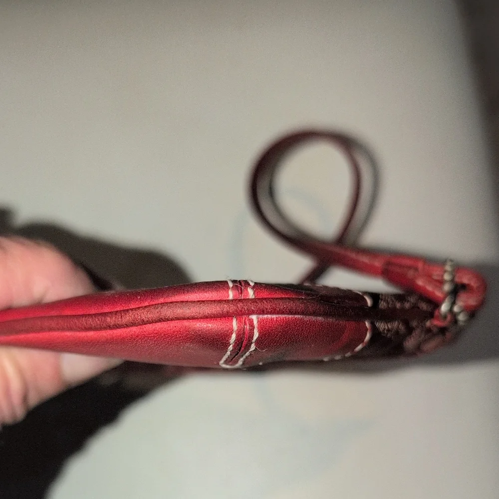 Coach Signature C Red Wristlet - Vintage